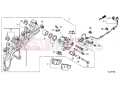 HONDA NC700XDE NC700XD 2014 F-13 REAR BRAKE CALIPER