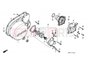 HONDA PC800K Pacific Coast 1989 E-10 LEFT CRANKSHAFT COVER / WATER PUMP