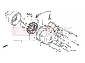 HONDA NTV600J REVERE 1988 E-9 LEFT CRANKSHAFT COVER / GENERATOR