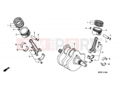HONDA VT750DC2 Shadow Spirit 2002 E-14 CRANKSHAFT / PISTON