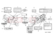HONDA CBR1100XXY Super Blackbird 2000 F-38 WARNING LABEL