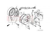 HONDA XLX350RJ XLX350R 1988 E-9 LEFT CRANKSHAFT COVER / GENERATOR
