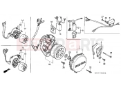 HONDA CR250RF CR250R 1985 E-2 LEFT CRANKSHAFT COVER / GENERATOR / C.D.I. UNIT