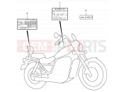 SUZUKI VS800GL V (1997) Intruder (E02,E04,E17,E18,E22,E25,E34,P37) 46B - WARNING LABEL (MODEL T/V)