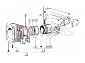 ape TM 703 DIESEL 422CC 1997-2004 CYLINDER-PISTON-WRIST SPIN-CONNECTING ROD