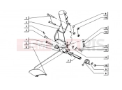 ape TM 703 DIESEL 422CC 1997-2004 MASTER CYLINDER AND BRAKE PEDAL FASTENER (HANDLEBARS)