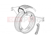 ape TM 703 DIESEL 422CC 1997-2004 WHEEL (HANDLEBARS)
